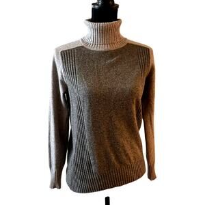 Musetti women's Cashmere turtleneck sweater Made in Italy sz 3 USA sz 2 two tone